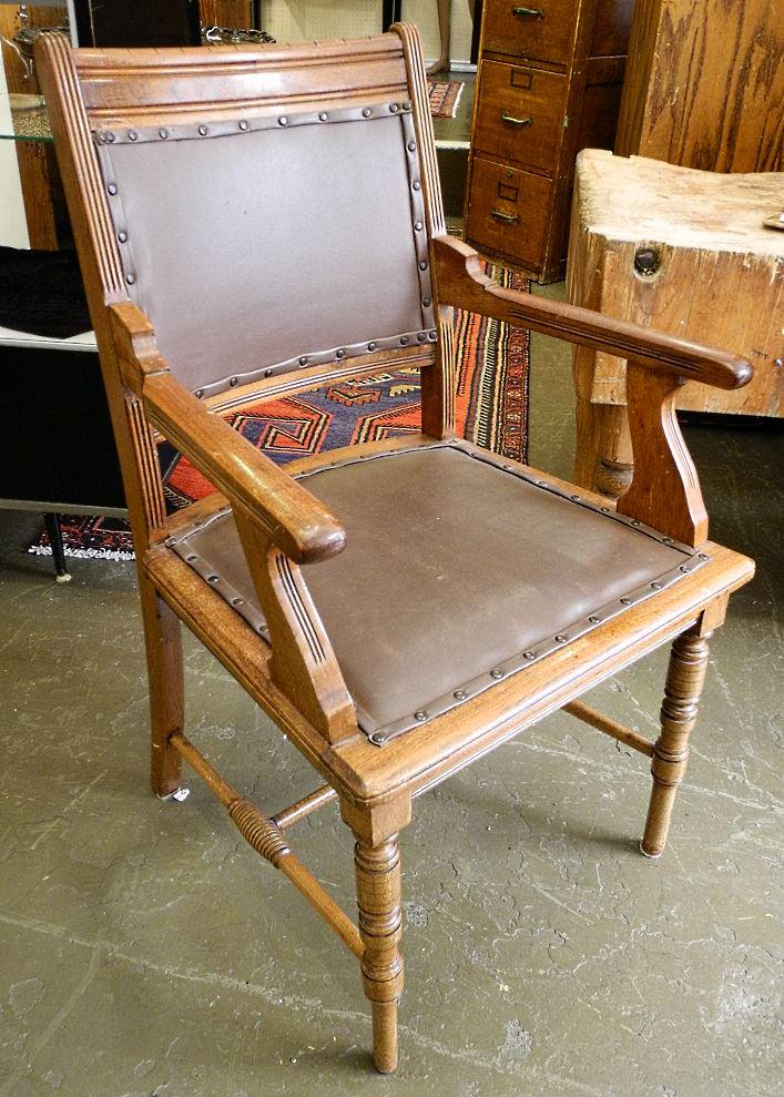 Mahogany Open Armchair.: Mahogany Open Armchair.