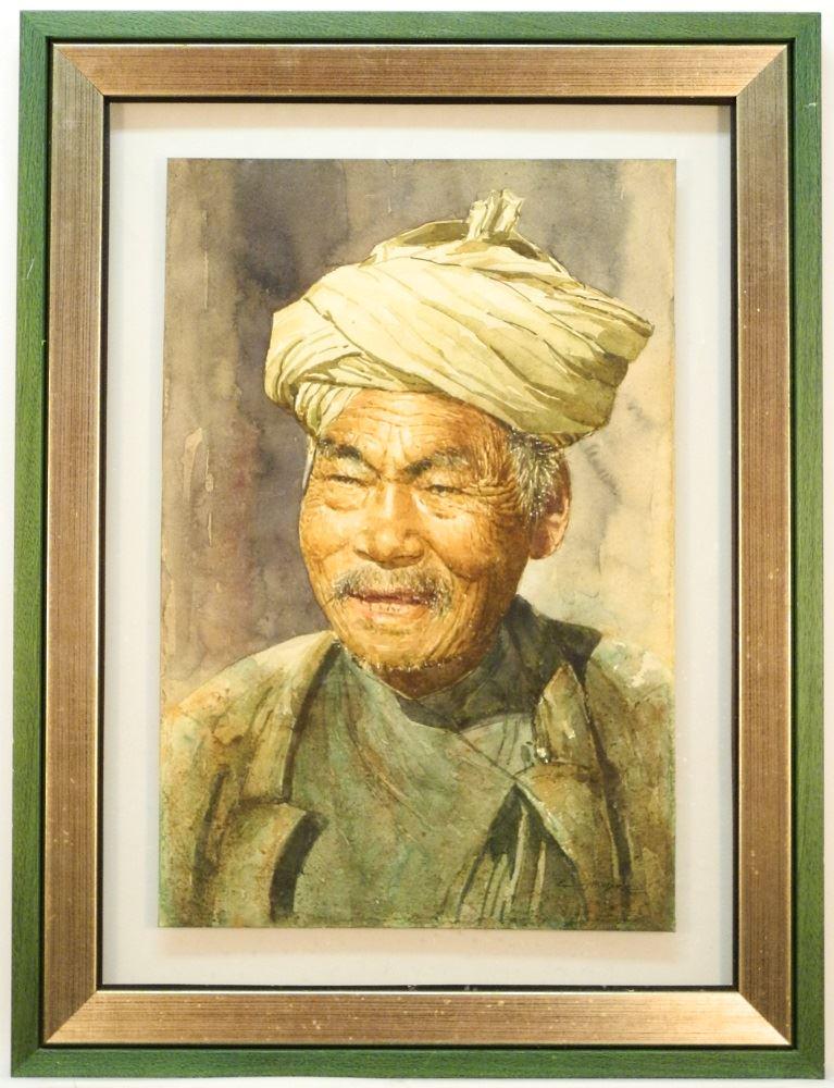 Two watercolours signed Chandra, 21" x 15", (1 of 9)