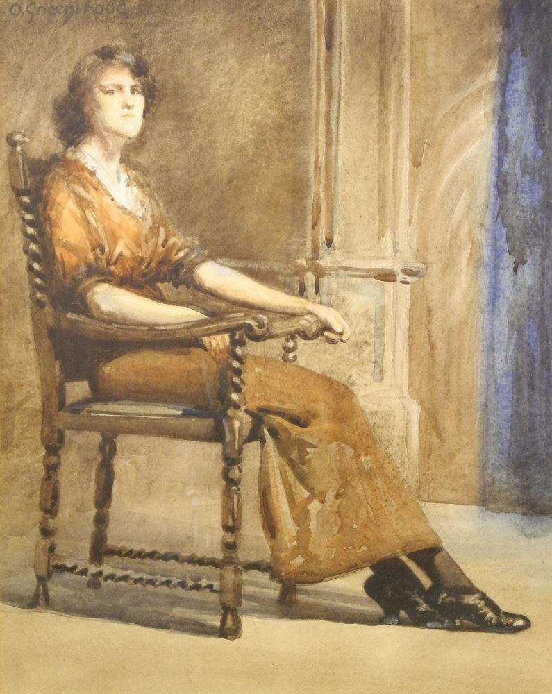 Watercolour Signed O.Greenwood, 19" x 15", "Edwardian (1 of 6)