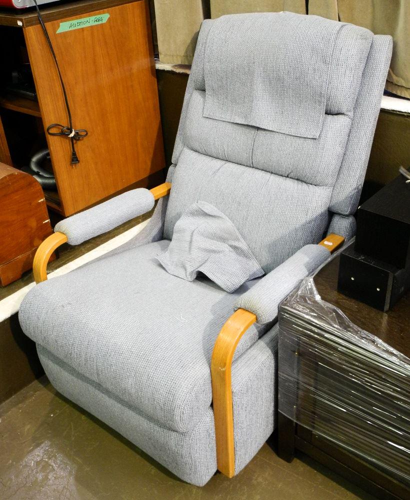 Pair of Van Gogh Designs Pale Blue Contemporary: Pair of Van Gogh Designs Pale Blue Contemporary Armchairs, 1 damaged.