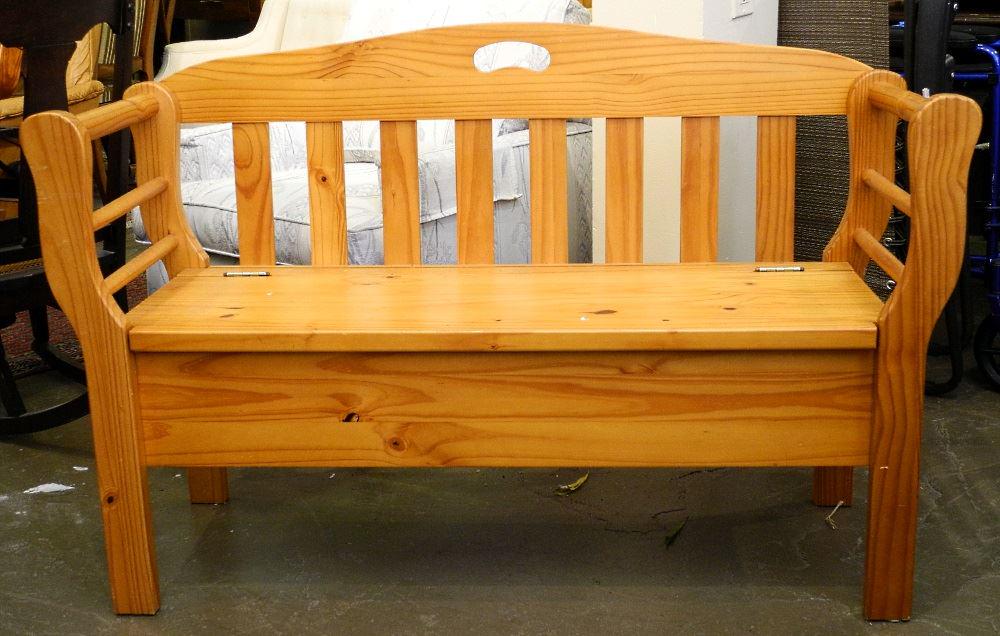 Pine Window Seat with Storage Feature.: Pine Window Seat with Storage Feature.