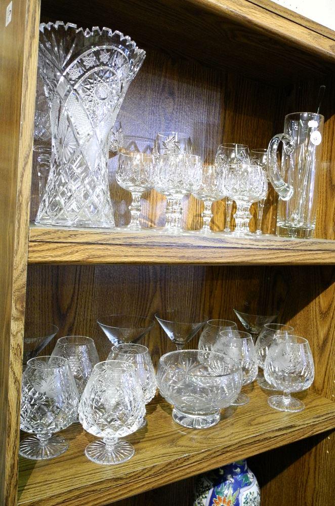 Group of Various Crystal Wares incl. 8 Fancy Brandy (1 of 1)