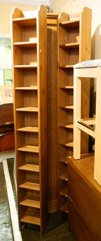 Pair of Narrow Pine Bookshelves. (1 of 1)