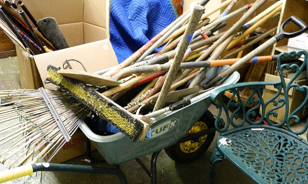 Tufx Wheelbarrow with Various Garden Tools (1 of 1)