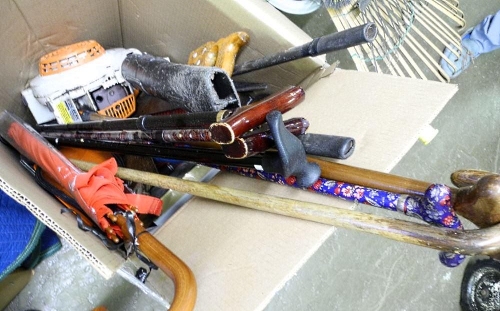 Large Box of Gardening Tools including a Stihl Blower (1 of 1)