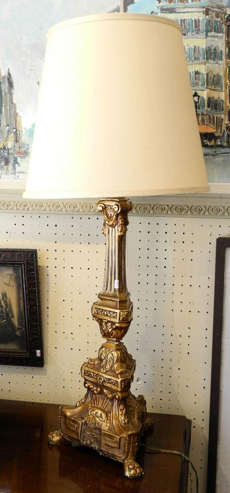 Florentine style gilt table lamp, chips noted. (1 of 1)