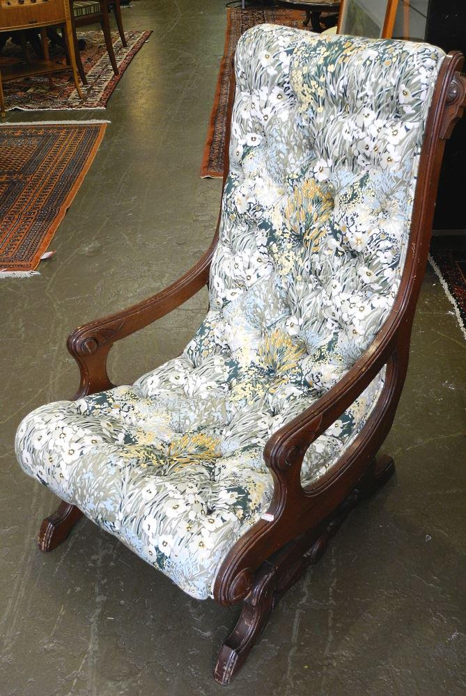 Small Upholstered Bedroom Chair.: Small Upholstered Bedroom Chair.