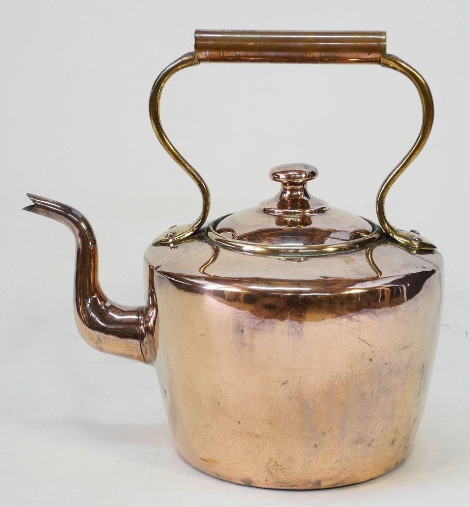 Large Georgian Copper Kettle, 13 1/4" high. (1 of 2)