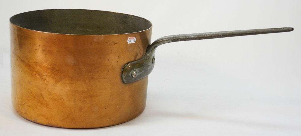 Large Copper Ship's Pot Marked FLLETT C & B Co. (1 of 3)