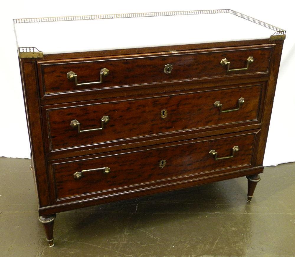 French Empire Marble Top Chest with Secretary Features. (1 of 7)