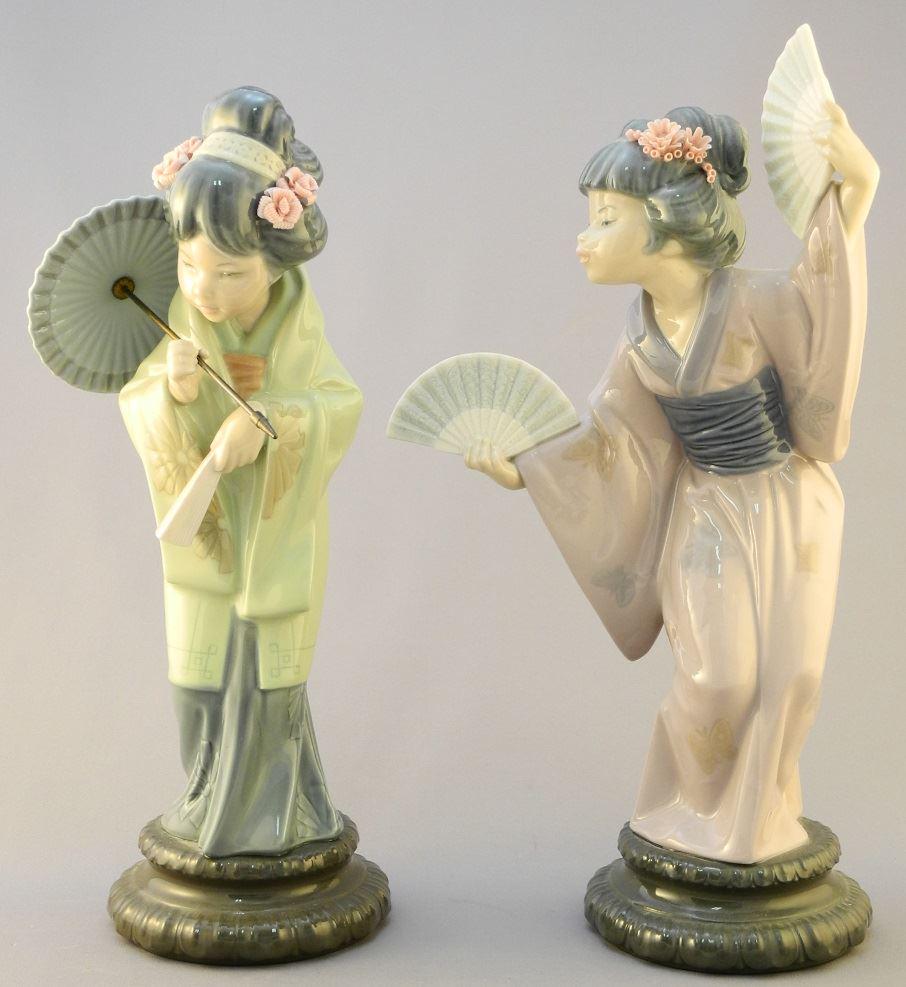 2 Lladro Japanese Figurines: Models 4991 & 4988, 11 1/4 (1 of 3)