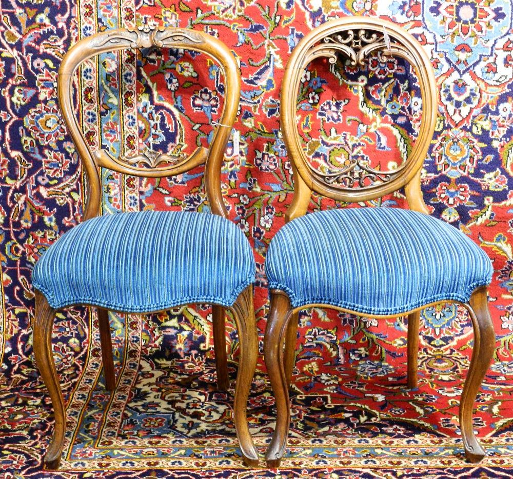 2 Victorian Side Chairs with Similar Upholstery. (1 of 5)