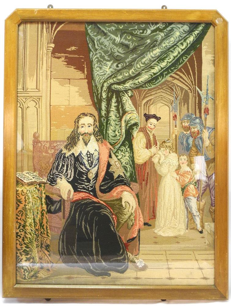 Antique Framed Needlepoint. (1 of 1)