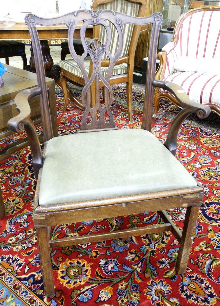 Chippendale Style Mahogany Armchair.: Chippendale Style Mahogany Armchair.