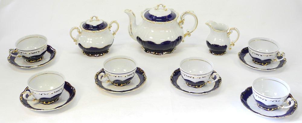 Zsolnay porcelain tea set.: Zsolnay porcelain tea set.