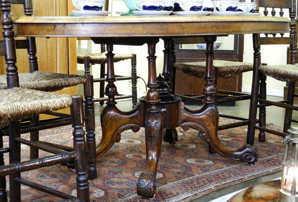 Victorian Burl Walnut Low Table, 54" wide, condition (1 of 4)