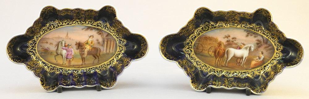 Pair of Antique Royal Vienna Beehive Mark Porcelain (1 of 3)