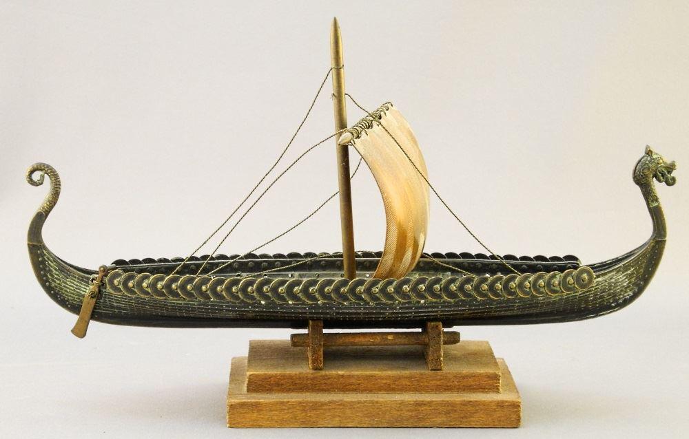 Bronze Model of Viking Longship the "Hugin", 9 1/2" (1 of 3)