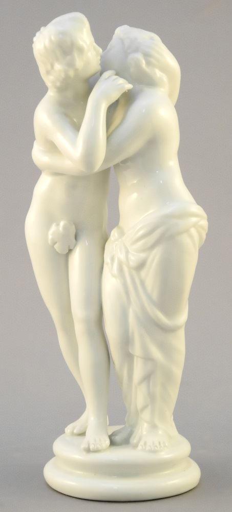 Sitzendorf Porcelain Figure Group of lovers Embracing, (1 of 3)