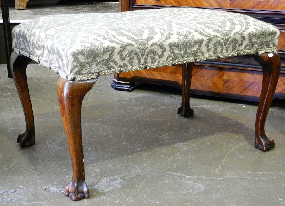 Clawfoot Mahogany Stool, 32 1/2" wide. (1 of 2)