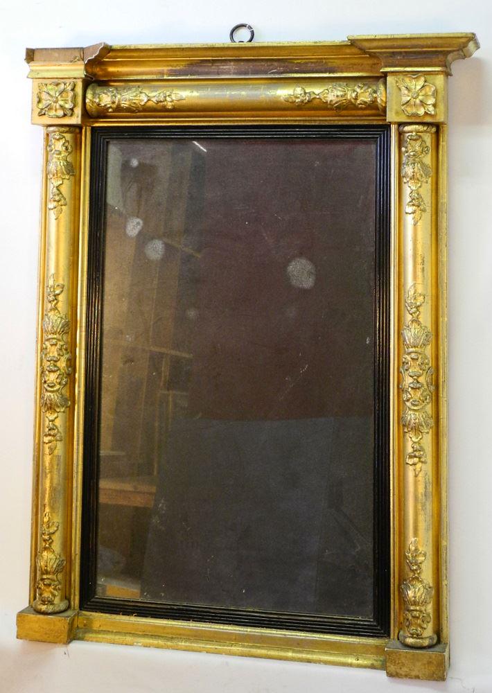 Georgian Gilt Framed Mirror, 33 1/2" high, molding (1 of 2)
