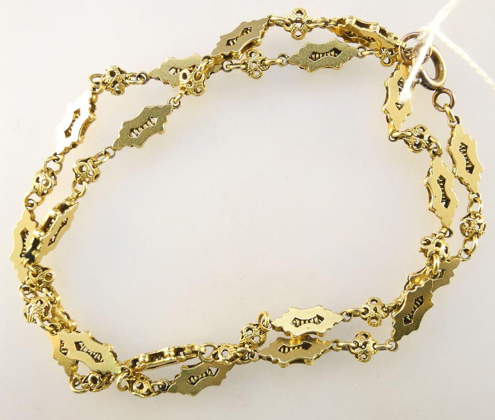 Antique 20-22K yellow Gold fancy link necklace (1 of 3)