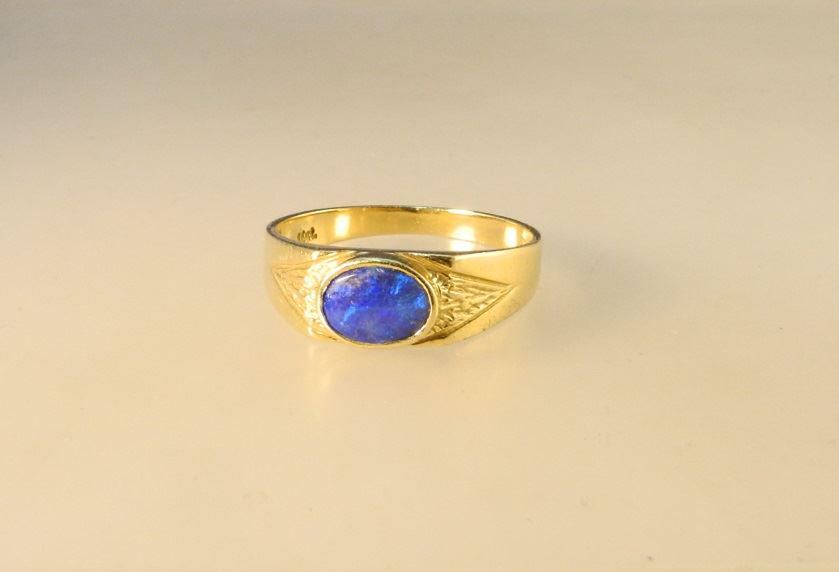 14K Gold & Doublet Opal Ring, 012ozt. (1 of 2)