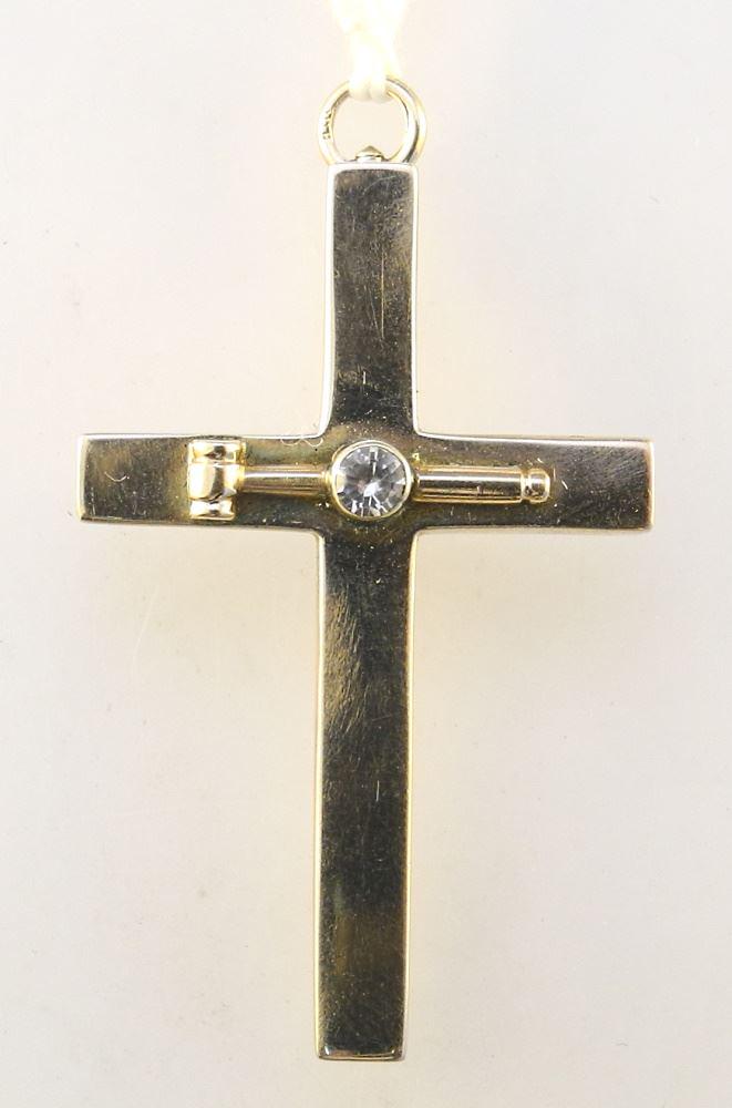 10K Gold Masonic Cross Pendant with a colourless Center (1 of 2)