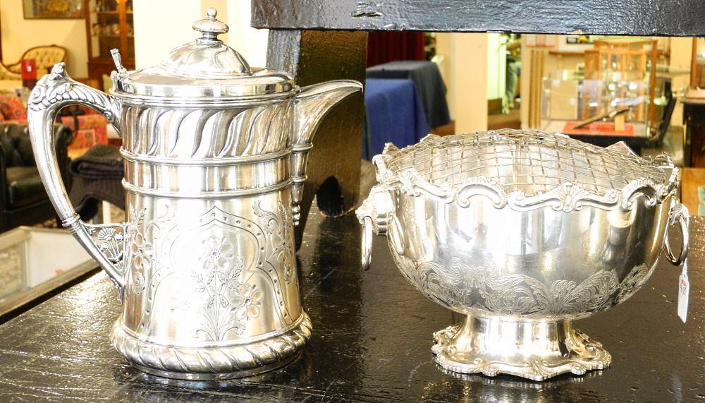 Silver Plated Ice Water Pitcher & Monteith Bowl, 11 (1 of 3)
