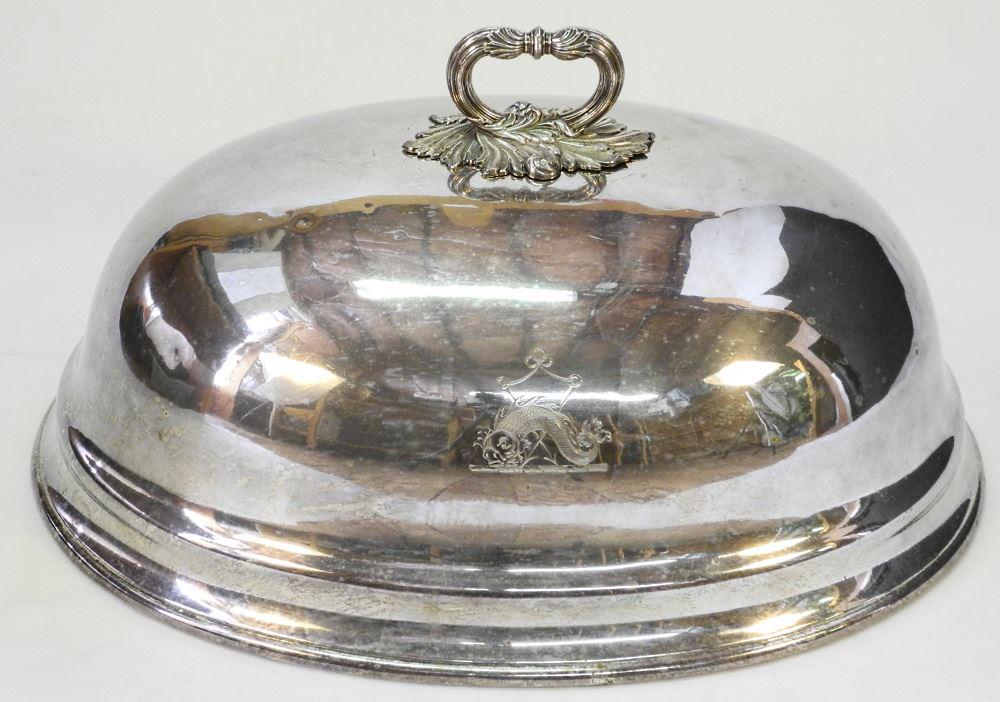 Silver Plated Dish Cloche, 20" wide. (1 of 2)