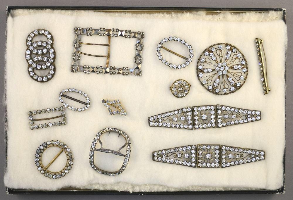 2 Display Boxes of Edwardian Era Paris Paste & Silver (1 of 2)