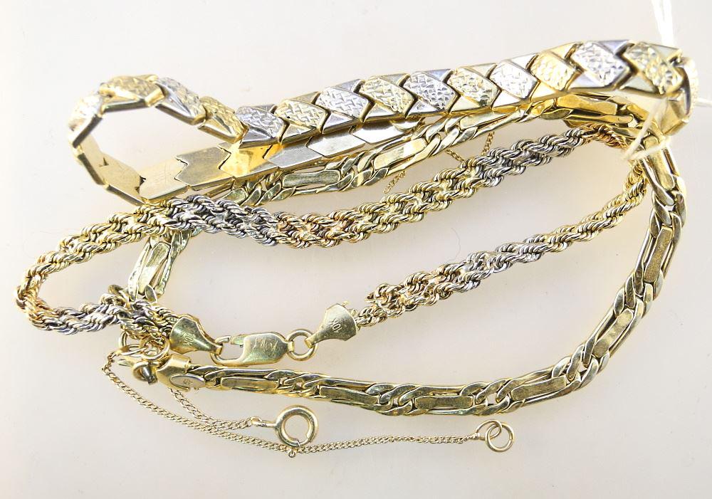 2 10K Tri Coloured Gold Bracelets & 14K Gold Bracelet. (1 of 1)