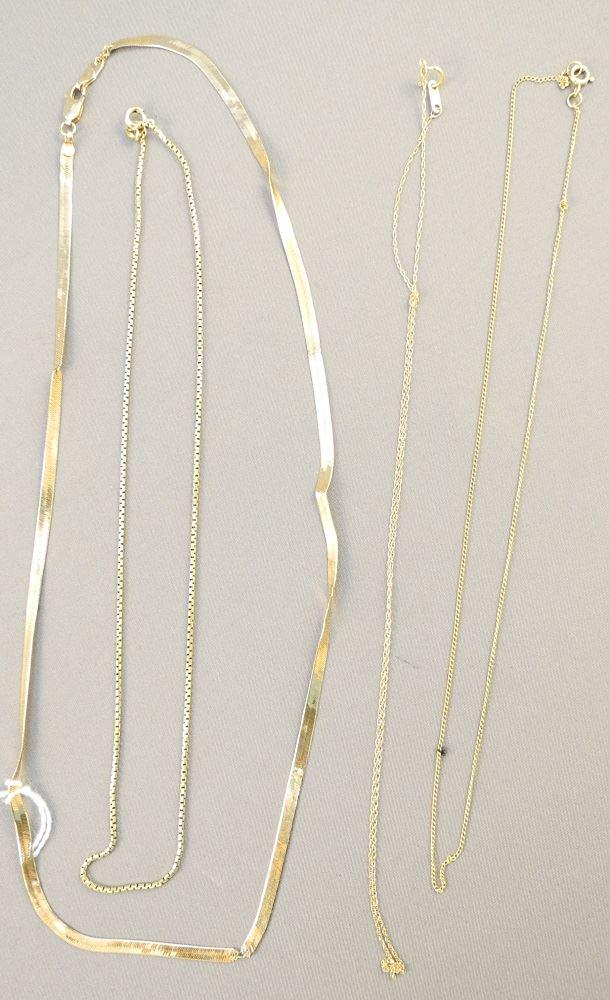 4 10-14K Gold Chains. (1 of 2)