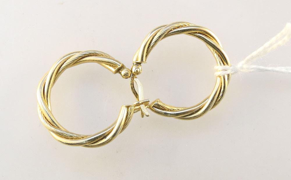 Pair of 14K Gold Hoop Earrings, 0.09ozt.: Pair of 14K Gold Hoop Earrings, 0.09ozt.