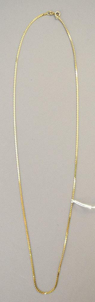 14K Gold Flat Link Chain (marked 585) 24" Long, 5 grams (1 of 2)