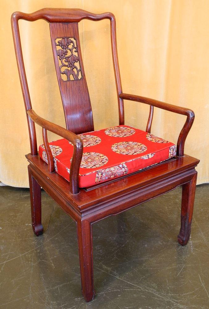 Asian Rosewood Armchair with Open Work Features. (1 of 5)