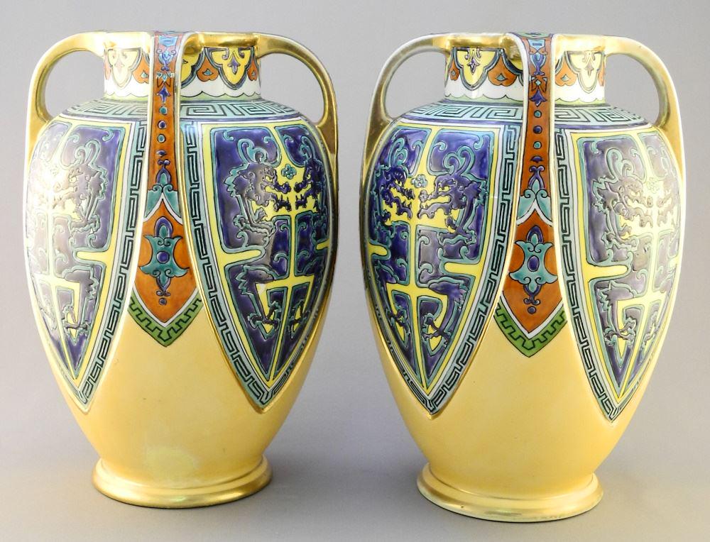 Pair of Morimura Noritake "Archaic" Style Vases, 10 (1 of 7)