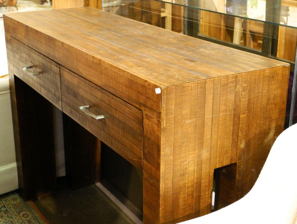 Laminated Dark Wood Console.: Laminated Dark Wood Console.