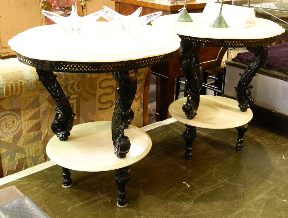 Decorative Cast Coffee & Side Tables with Marble Style (1 of 4)