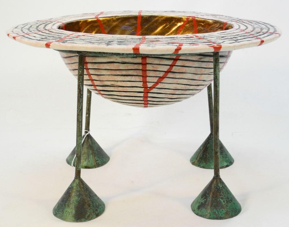 Gary Merkel Bowl on Stand, 15" diameter.: Gary Merkel Bowl on Stand, 15" diameter.