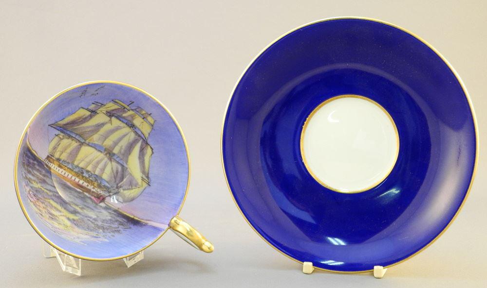 Aynsley Clipper Ship Teacup & Saucer.: Aynsley Clipper Ship Teacup & Saucer.