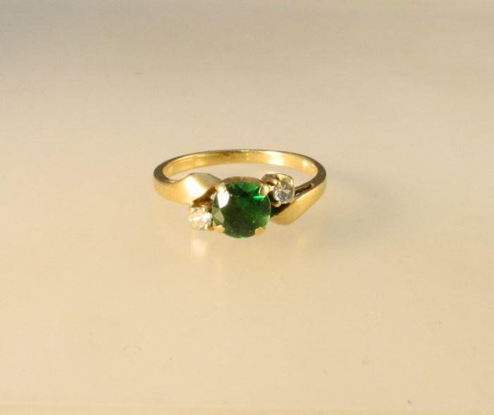 10K Gold & Green Spinel Ring, 0.10ozt. (1 of 2)