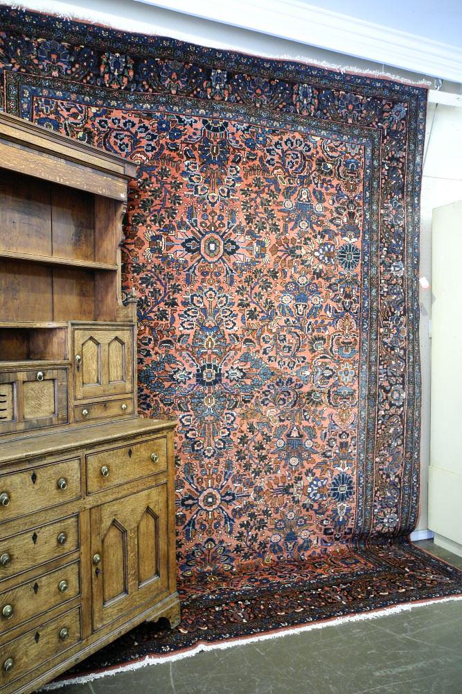 Antique Sarouk carpet, approximately 8'8" x 11'8". (1 of 4)