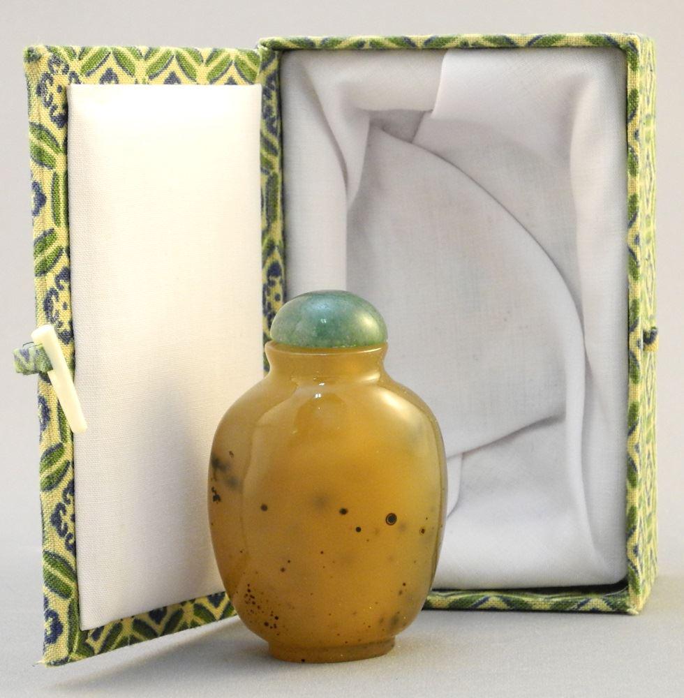 Chinese Oviform Agate Snuff Bottle, 2 7/8" high. (1 of 4)