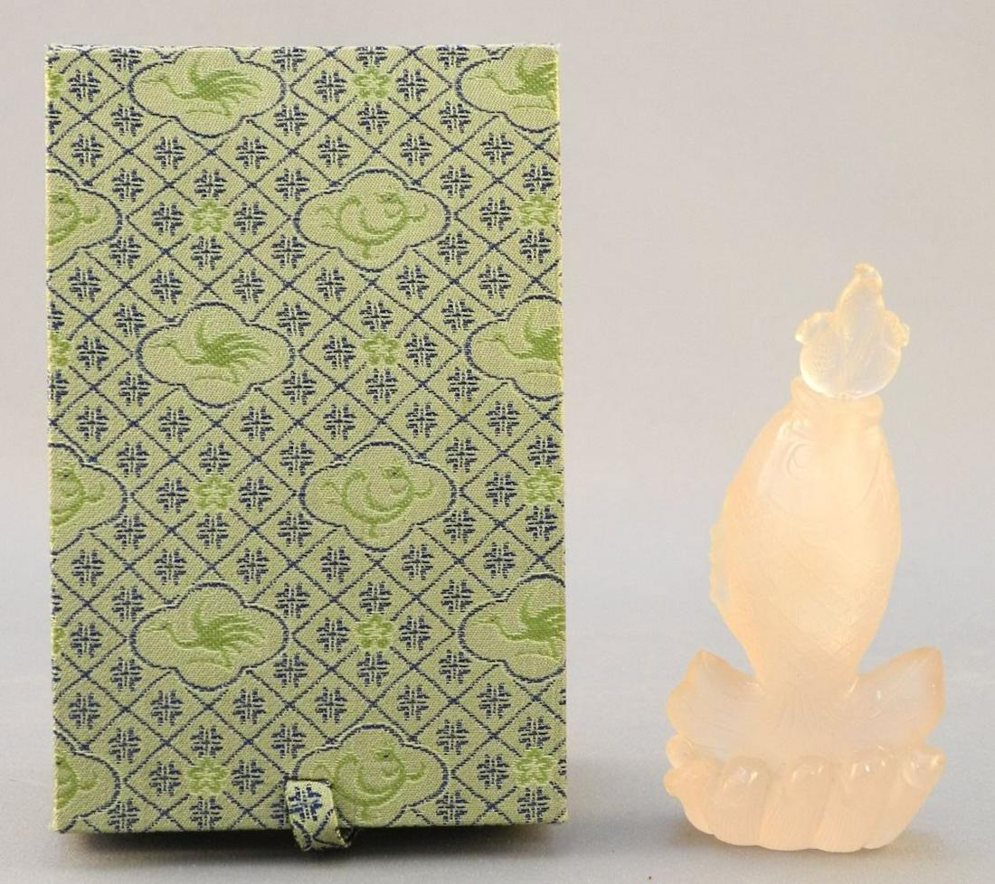 Chinese Pink Quartz "Carp" Snuff Bottle, 3 1/2" high. (1 of 6)