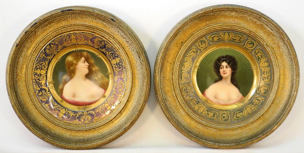 Pair of Royal Vienna Style Portrait Cabinet Plates (1 of 12)