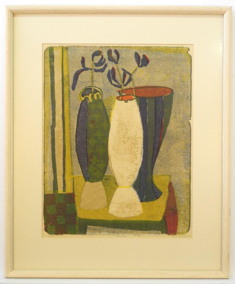 Lithograph signed Maxwell Bates '57, #12/12, 18 1/2" x (1 of 5)