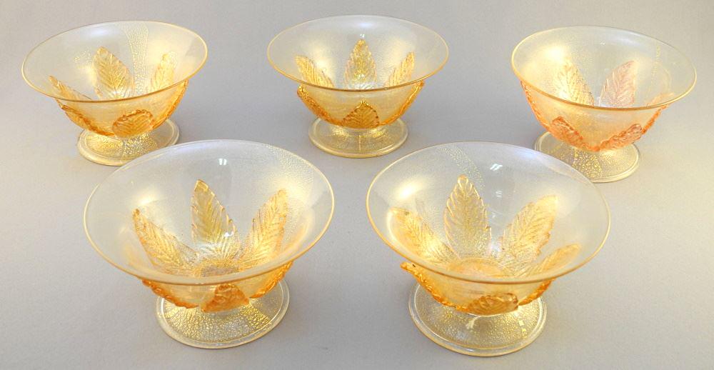 5 19th Century Footed Italian Art Glass Dishes with (1 of 5)