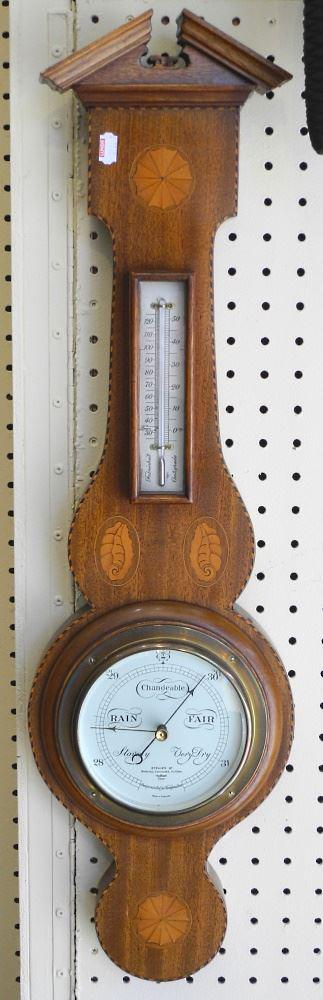 Inlaid mahogany barometer. (1 of 1)