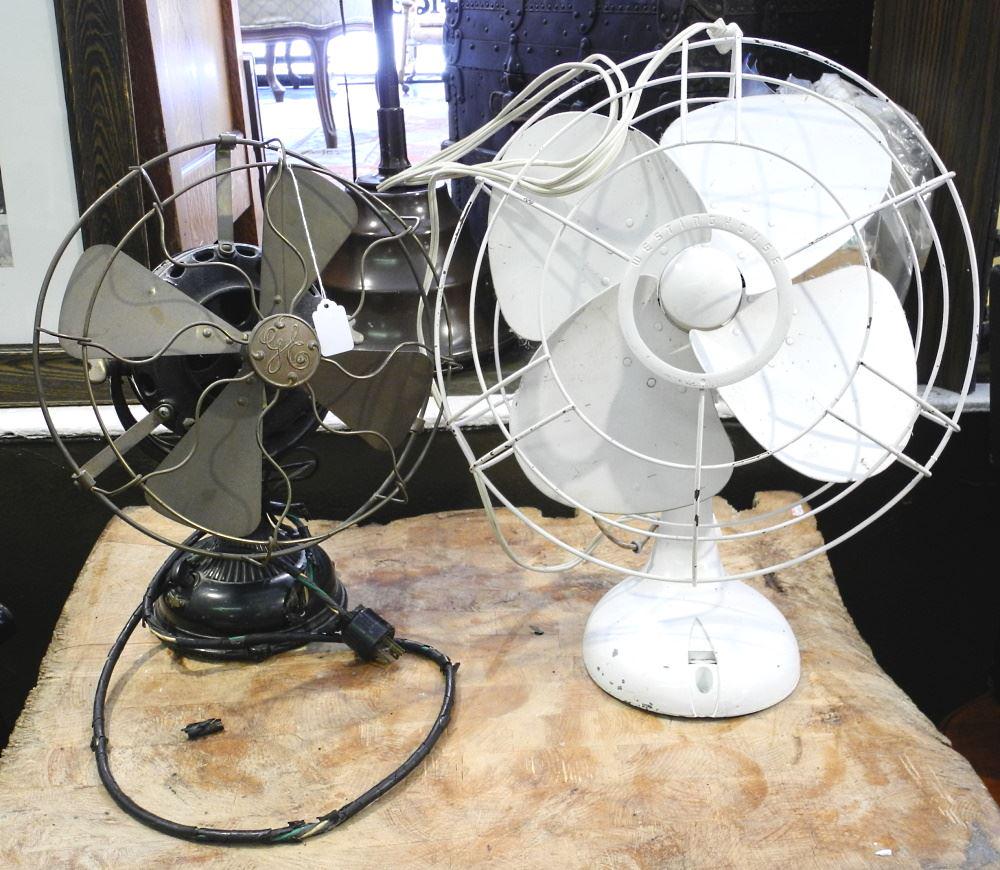 2 Vintage Fans: Westinghouse & GE, taller 21" (1 of 1)